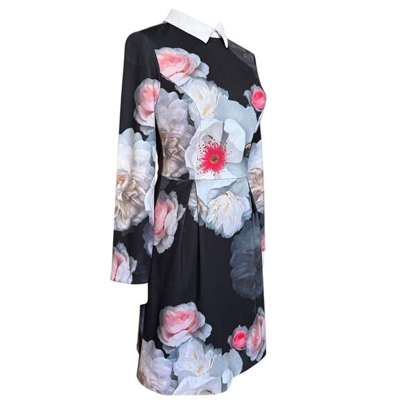 Ted Baker Kaleesa Chelsea Flower Collared Dress Size 0 Long Sleeves Zip Closure - Picture 7 of 10